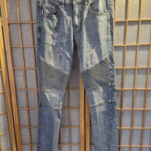 Kayden K Distressed Skinny Jeans in Light Blue